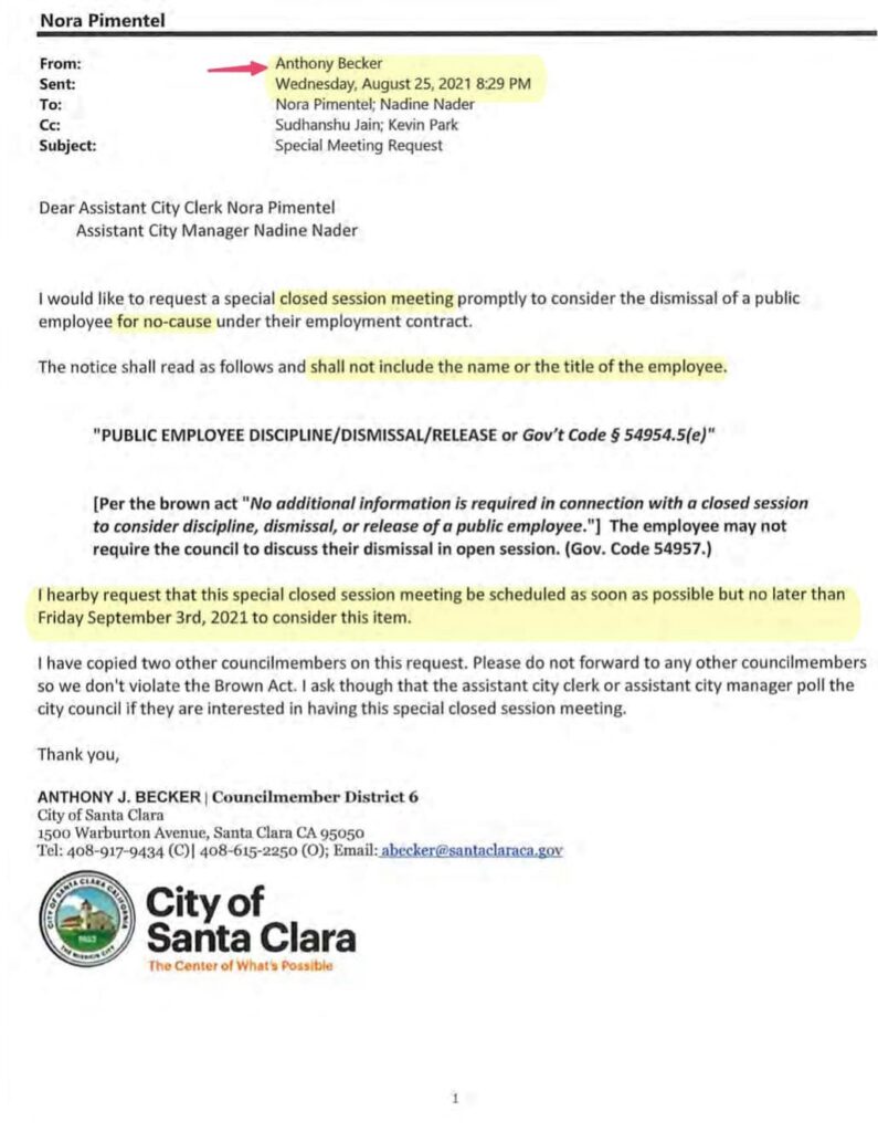 Anthony-becker-santa-clara-city-council-member-letter-to-fire-brian-doyle-city-attorney
